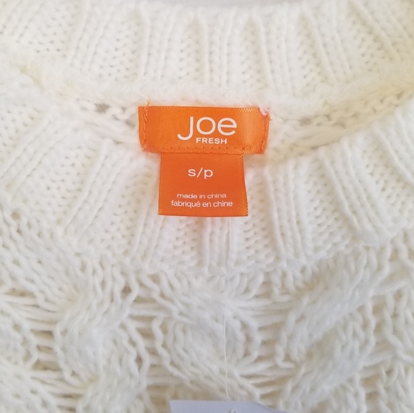 JOE FRESH NWT Ivory Cable Knit Crew Neck Sweater S - Picture 7 of 7